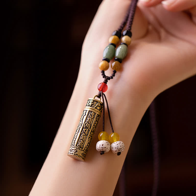 Buddhastoneshop Tibet Om Mani Padme Hum Agate Shurangama Sutra Protection Collier Pendentif - image 12