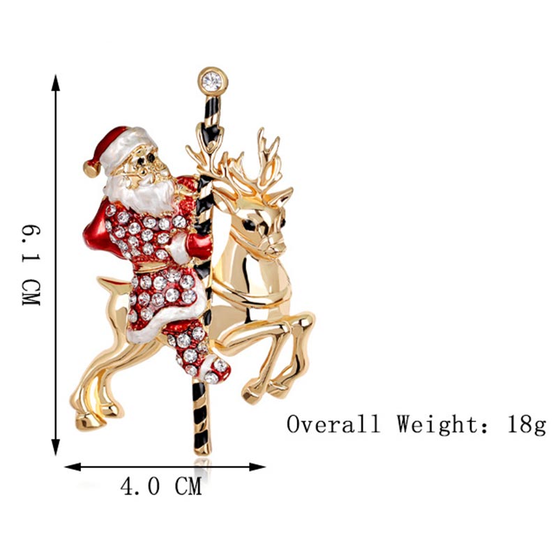 Broche en cristal strass multicolore de Noël