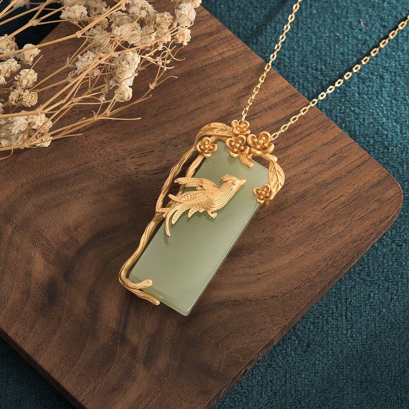Collier pendentif équilibre en aventurine verte naturelle