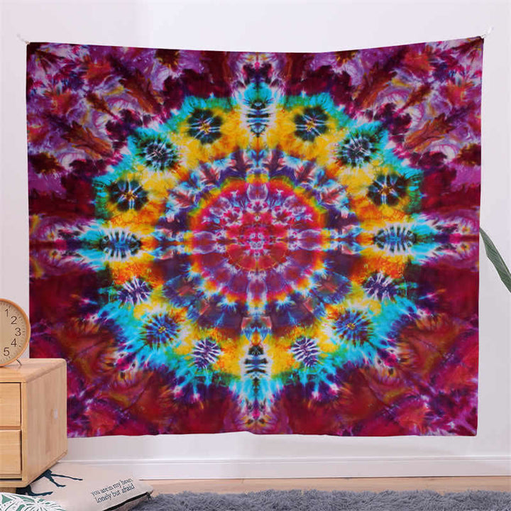 Tapisserie murale à motif mandala bohème, art mural, focus sur la créativité, décoration de salon pour la maison