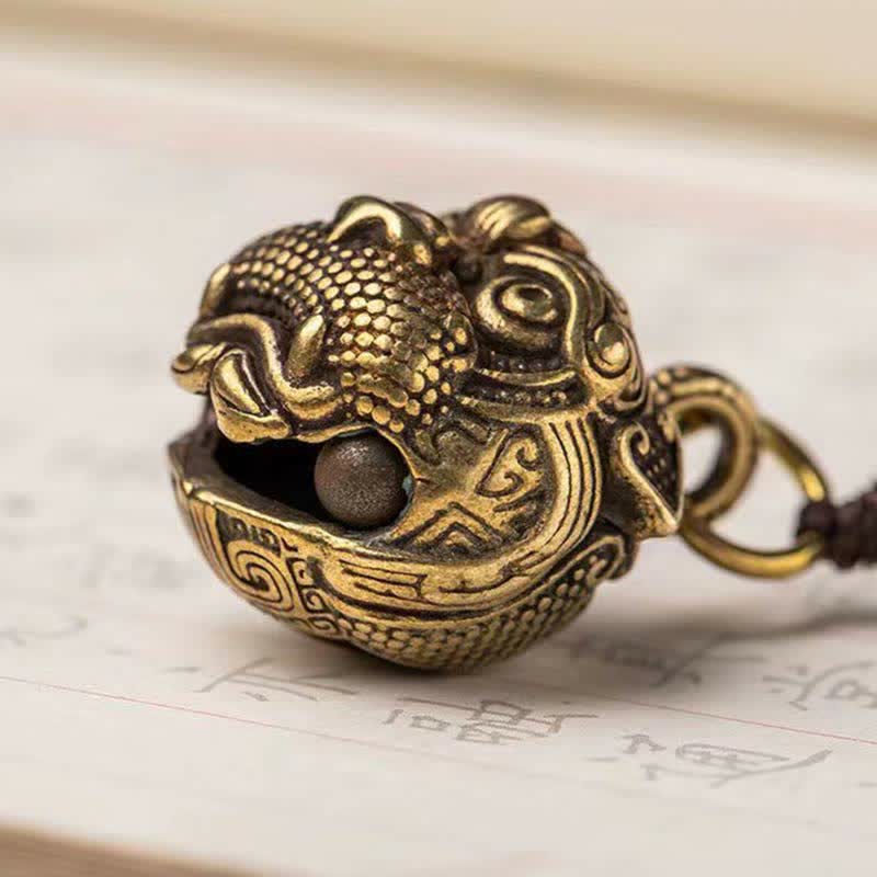 Porte-clés en cuivre PiXiu Wealth Buddha Stones