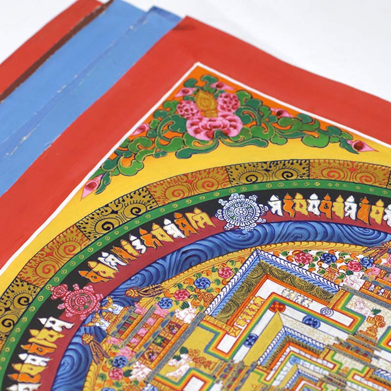 Peinture Thangka tibétaine en Buddha Stones , bénédiction, décoration faite à la main