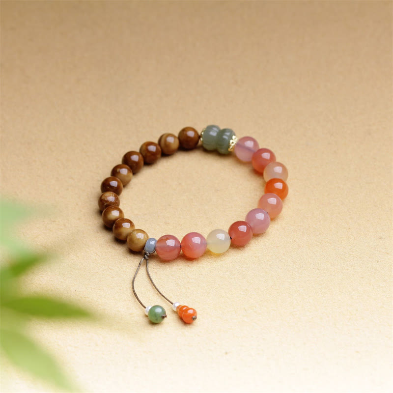 Bracelet de protection de richesse en jade Hetian et agate Yanyuan en graines de Kuka et Buddha Stones