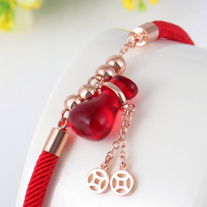 Bracelet en corde rouge et agate rouge Buddha Stones et attracteur de richesse