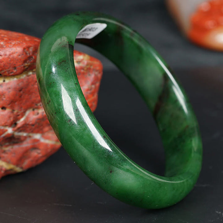 Bracelet de bonheur et de réussite en jade cyan naturel Hetian