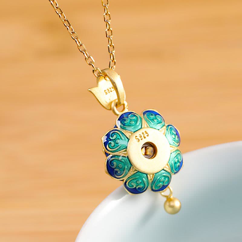 Collier pendentif en argent sterling 925 avec roue de prière en agate rouge du Tibet - image 4