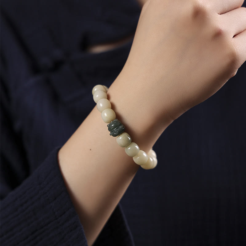 Bracelet de paix en forme de patte de chat avec graines de Bodhi et chat porte-bonheur en Buddha Stones - image 5
