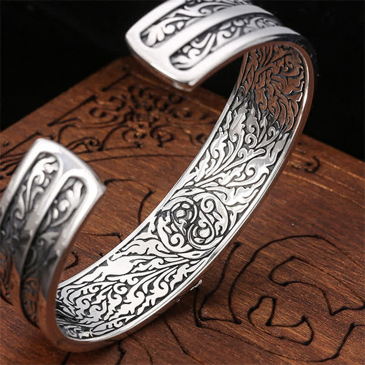 Bracelet de puissance spirituelle gravé Vajra Dorje en argent sterling 925 Buddha Stones
