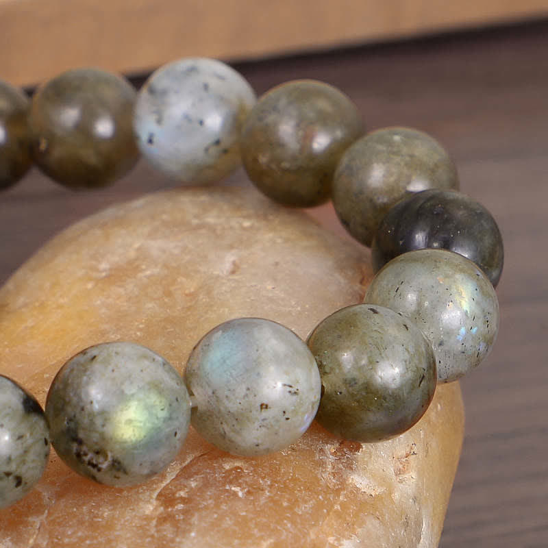 Bracelet de perles de guérison en pierre de lune et labradorite naturelle de Buddha Stones - image 7
