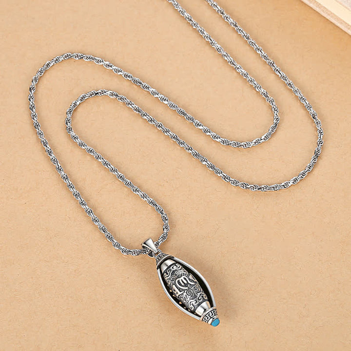 Collier de protection avec pendentif rotatif en Buddha Stones du Tibet Om Mani Padme Hum - image 6