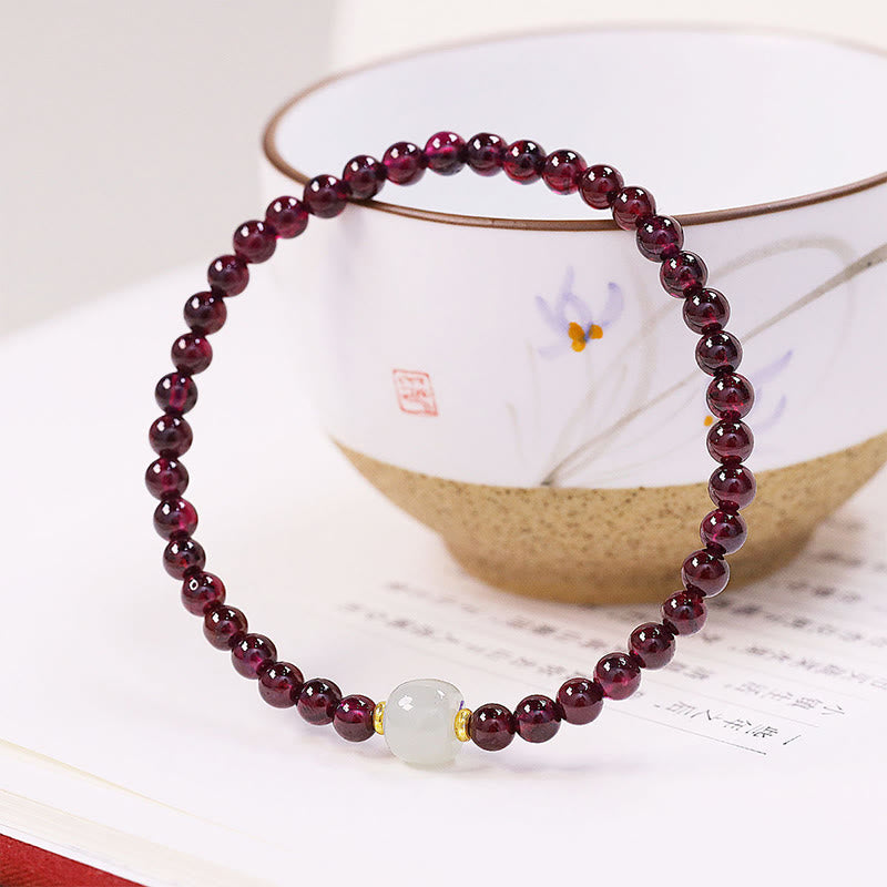 Bracelet de purification en perles de jade et grenat naturel Buddha Stones