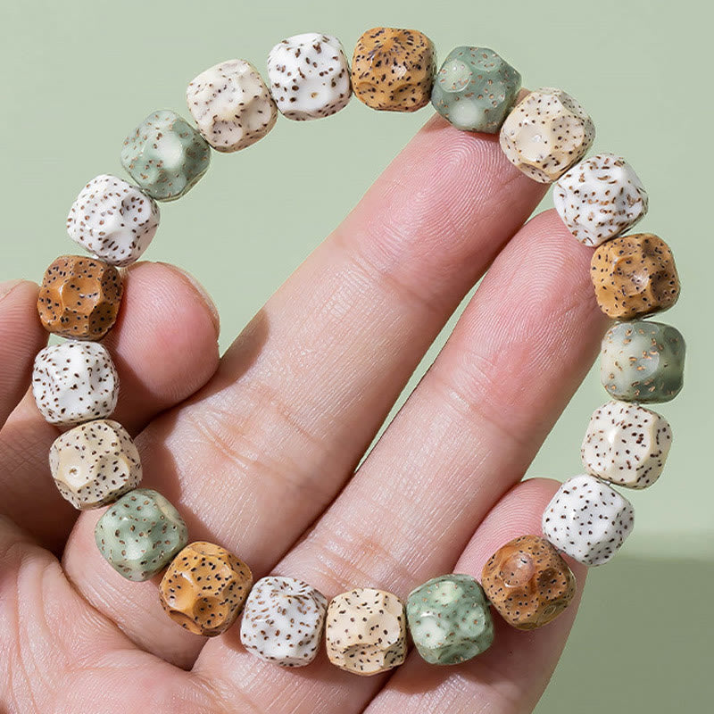 Bracelet de richesse et de bon augure en Buddha Stones naturelles et colorées