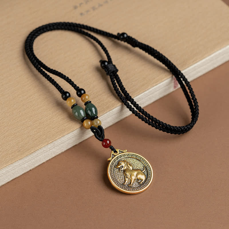 Collier avec pendentif et 12 bénédictions du zodiaque chinois - Chien - image 23
