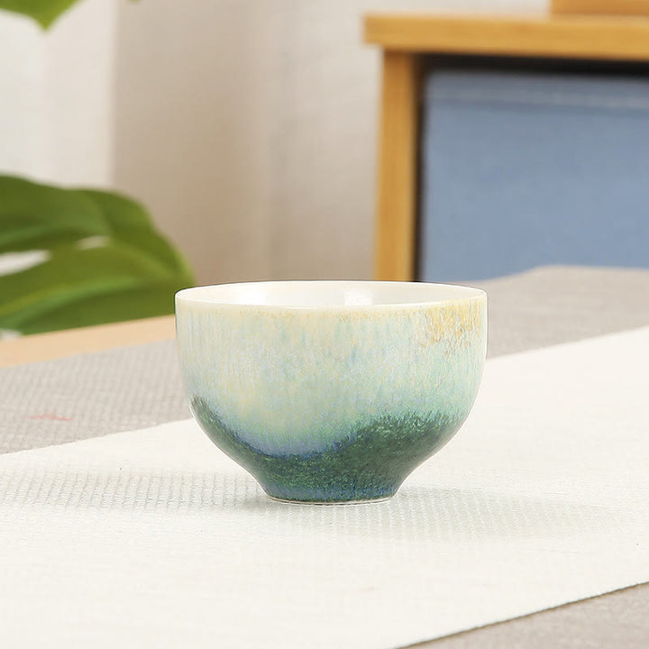 Tasse à thé créative en céramique verte Buddha Stones Tasses à thé Kung Fu