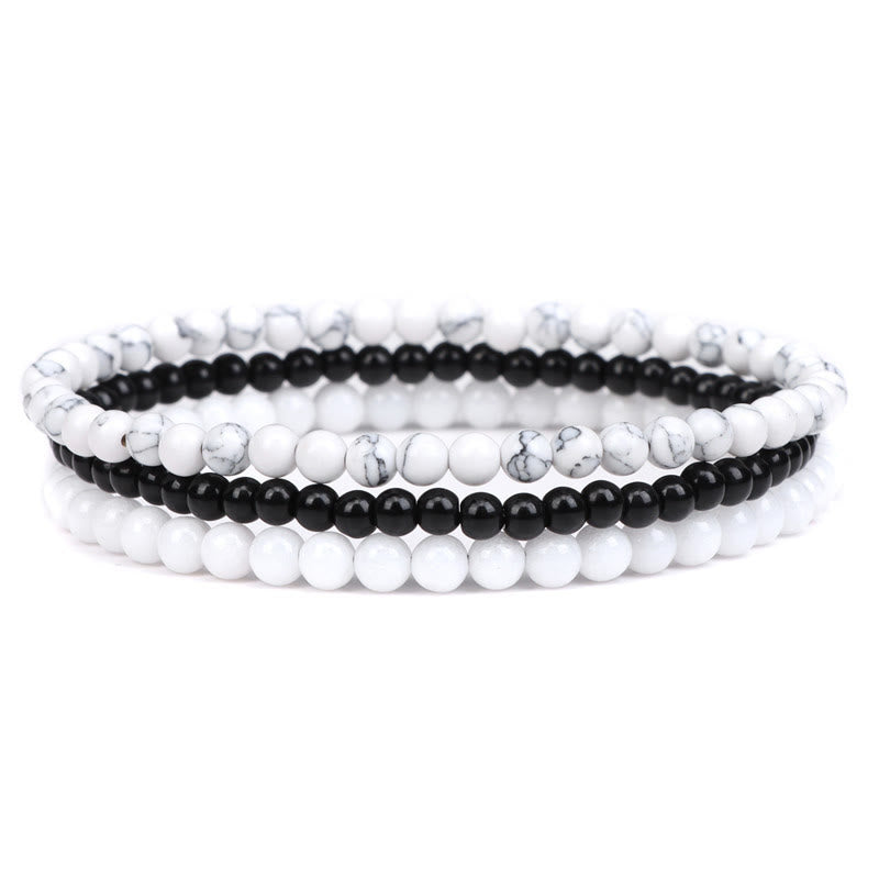 Bracelet spirituel de paix intérieure en pierre de cristal naturel 3 pièces Buddha Stones