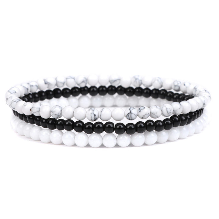 Bracelet spirituel de paix intérieure en pierre de cristal naturel 3 pièces Buddha Stones