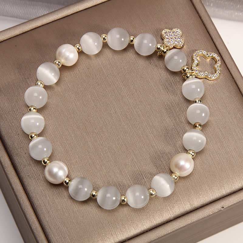 Bracelet à breloques en perles avec motif de chat et œil de chat en Buddha Stones - image 9