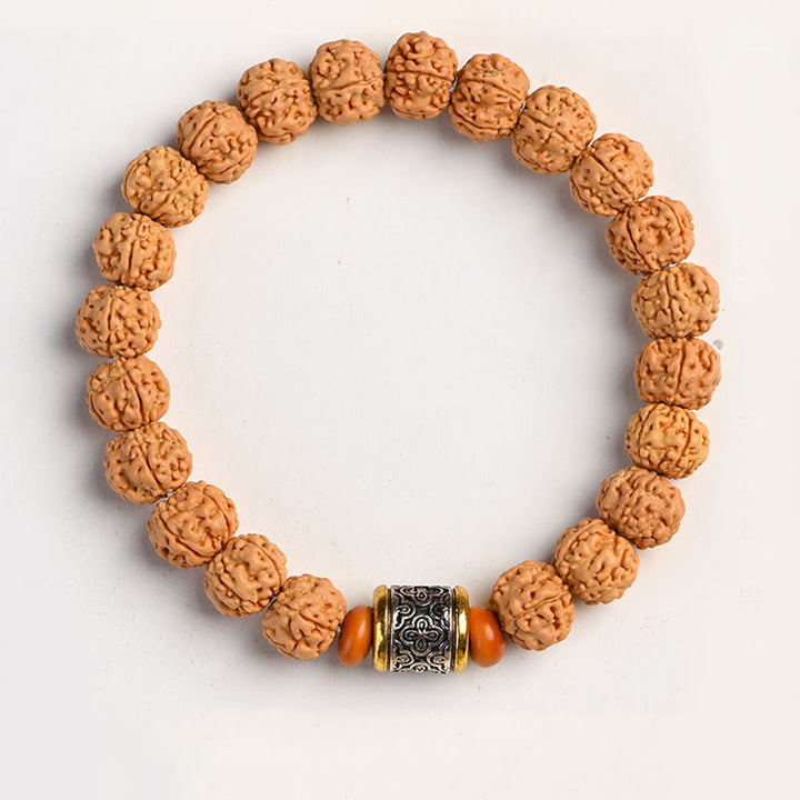 Bracelet de richesse et de bon augure en Buddha Stones tibétaines Rudraksha Bodhi Seed