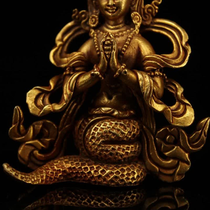Statue décorative en cuivre de protection du bodhisattva Nagarjuna - image 9