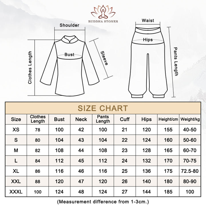 Ensemble de vêtements unisexe avec broderie de fleurs et Buddha Stones pour méditation, prière spirituelle, zen, tai-chi, qigong - image 16