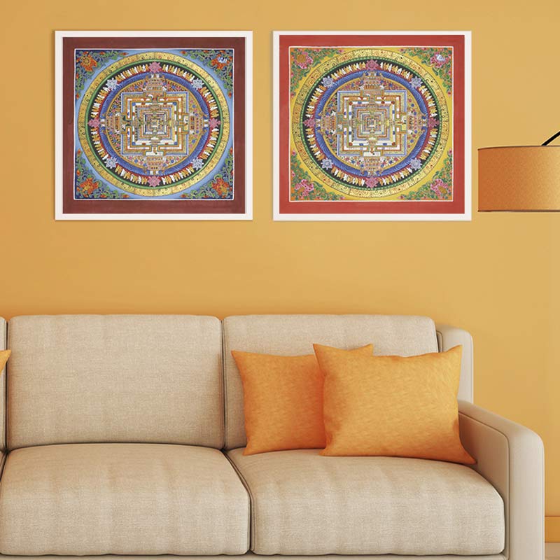 Peinture Thangka tibétaine en Buddha Stones , bénédiction, décoration faite à la main