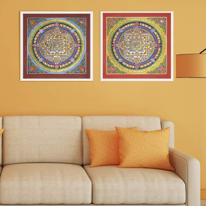 Peinture Thangka tibétaine en Buddha Stones , bénédiction, décoration faite à la main