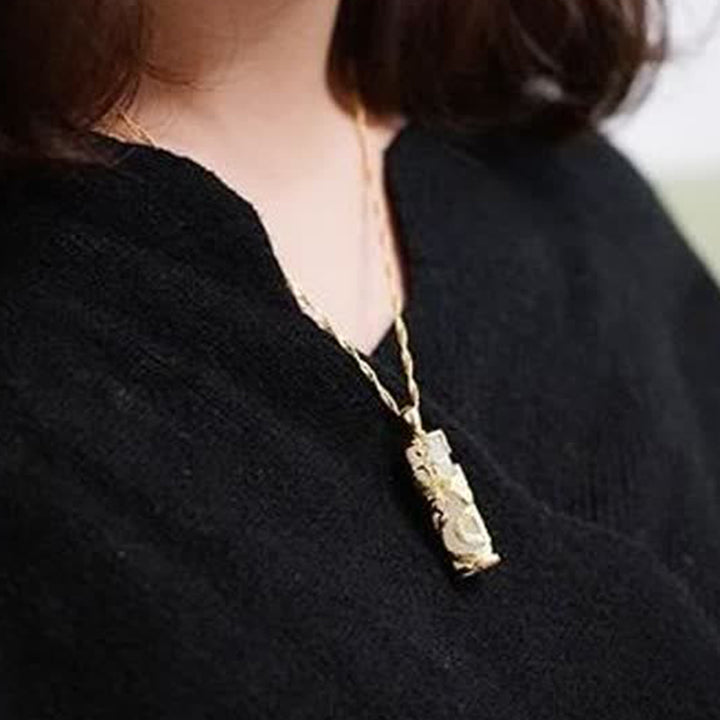 Collier pendentif en cuivre avec Buddha Stones , dragon, phénix, bénédiction et harmonie - image 10