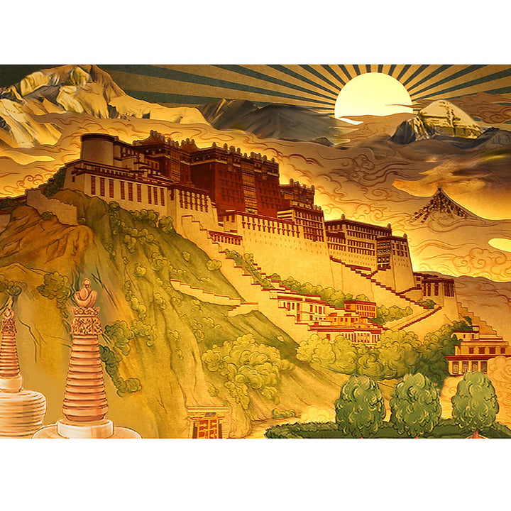 Lampe de table LED en papier sculptée au Tibet Potala Palace - image 3