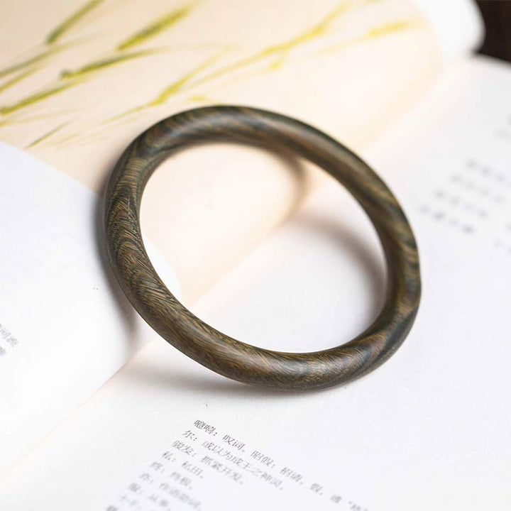 Bracelet de protection tibétain en petites feuilles de bois de santal rouge et ébène avec Buddha Stones - Bois de santal vert - 64 mm - image 18