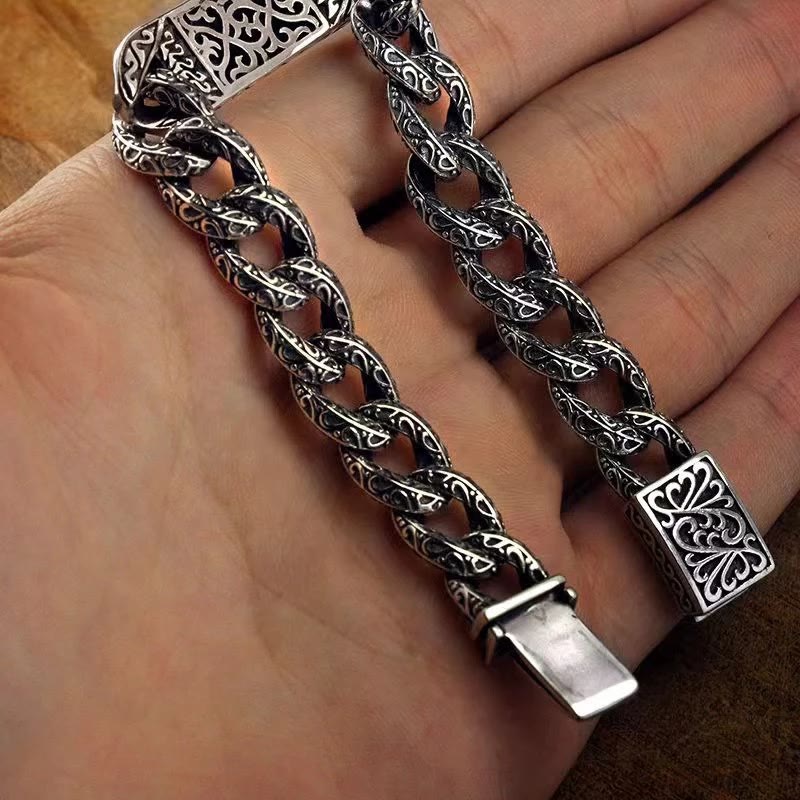 Bracelet de guérison gravé à motifs vintage Buddha Stones
