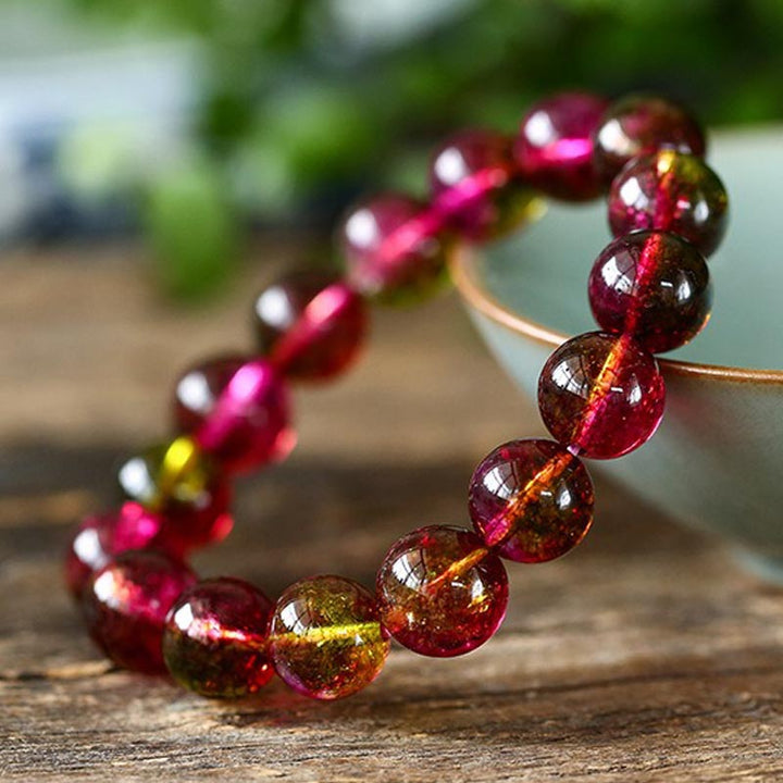 Bracelet de sagesse et d'amour en tourmaline naturelle Buddha Stones