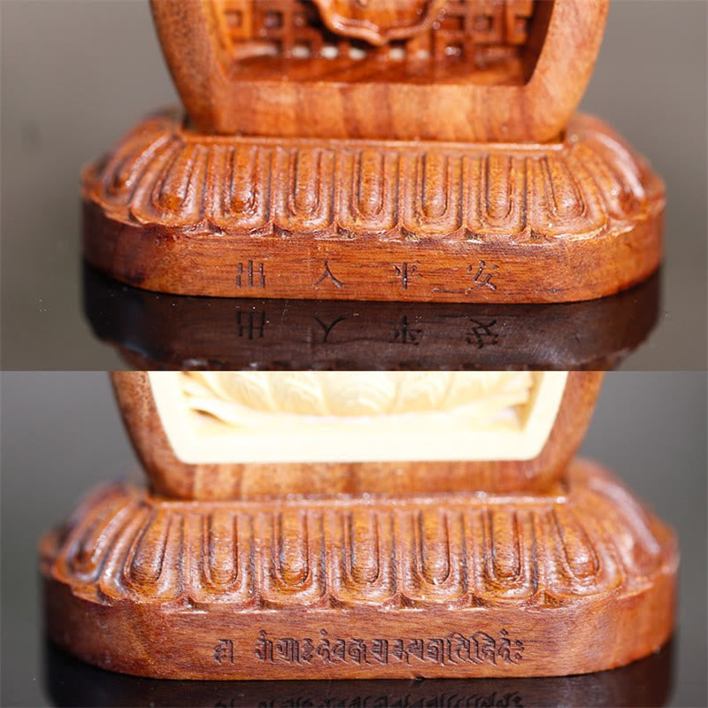 Buddha Stones Guru Rinpoché bouddha Padmasambhavan sérénité bois gravé Statue Figurine décoration - image 4