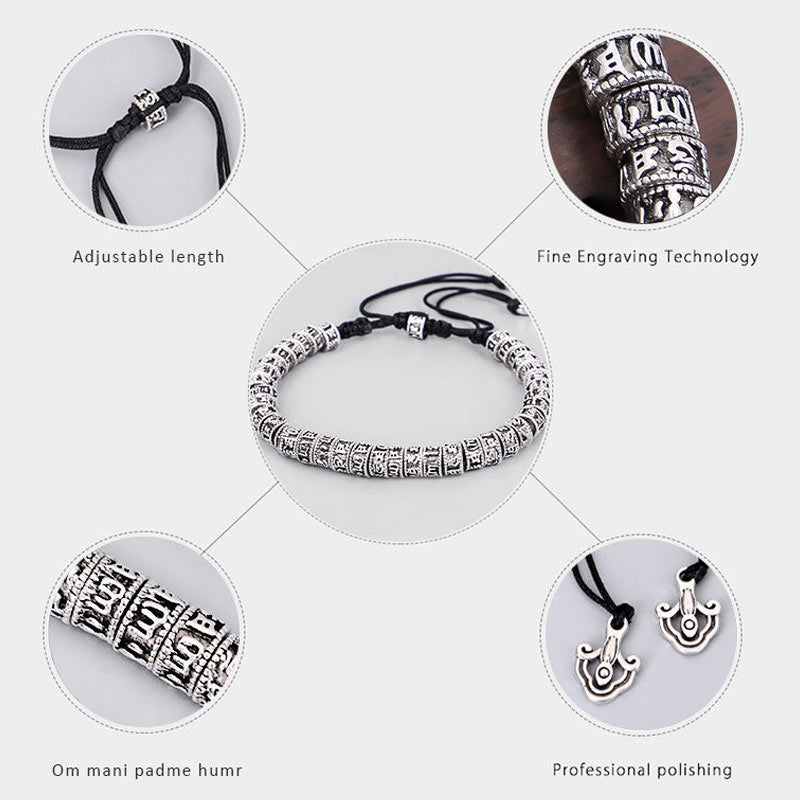 Bracelet de pureté tibétain fait main avec mantra en Buddha Stones