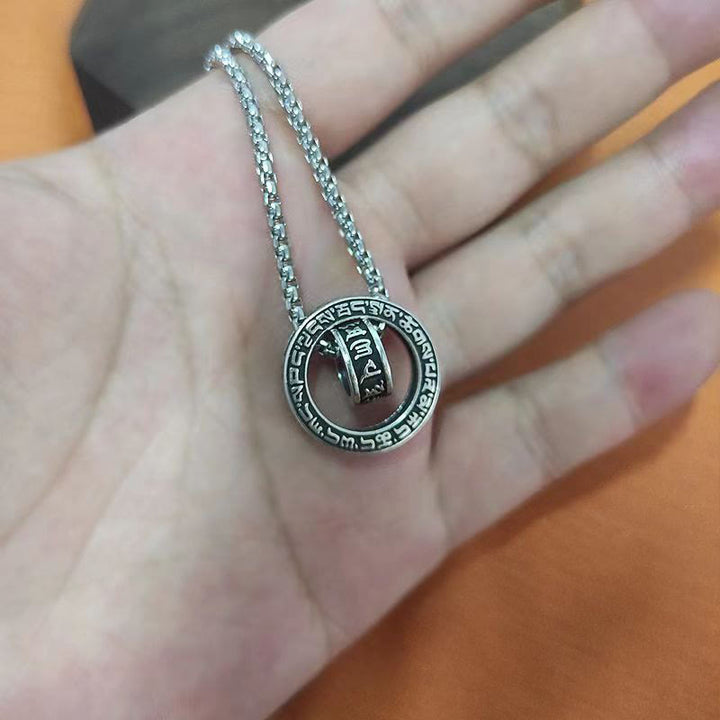 Collier pendentif tibétain en Buddha Stones Om Mani Padme Hum sculpté en chaîne de paix et de pureté - image 15
