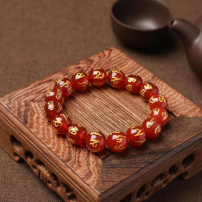 Bracelet de méditation en onyx noir et cristal blanc Buddha Stones du Tibet Om Mani Padme Hum