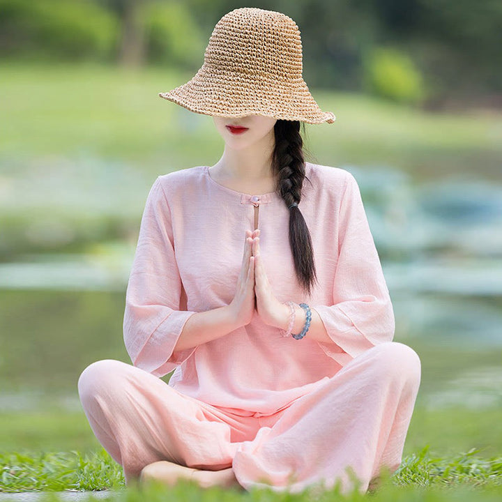 Ensemble de vêtements pour femme Tai Chi Méditation Prière Zen Spirituel Matin Pratique - image 20