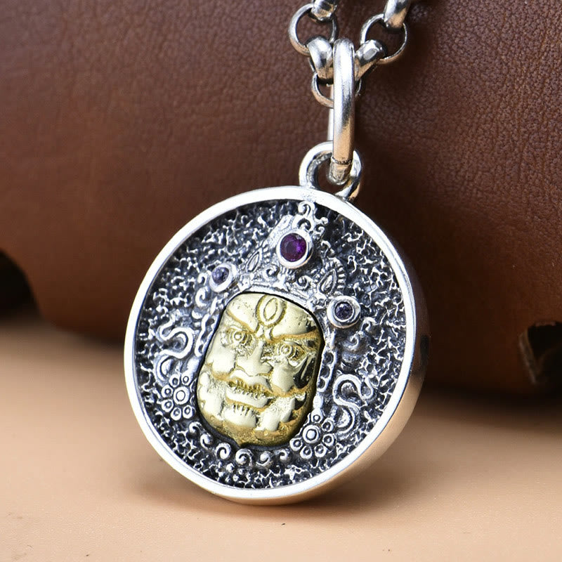 Collier pendentif spirituel Dorje Vajra en argent sterling 925 avec Buddha Stones Zakiram Déesse de la richesse - image 0