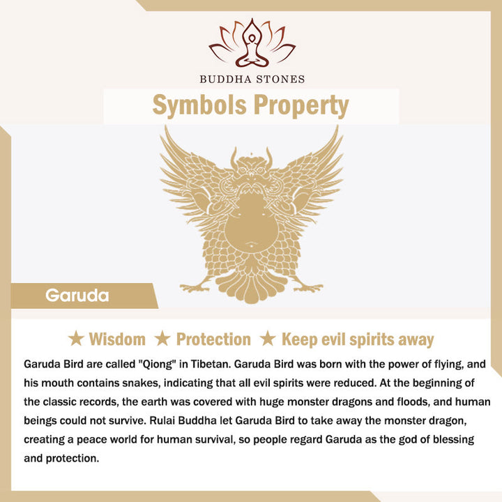 Collier pendentif de protection en perles dzi avec oiseau Garuda en argent sterling 925 et Buddha Stones