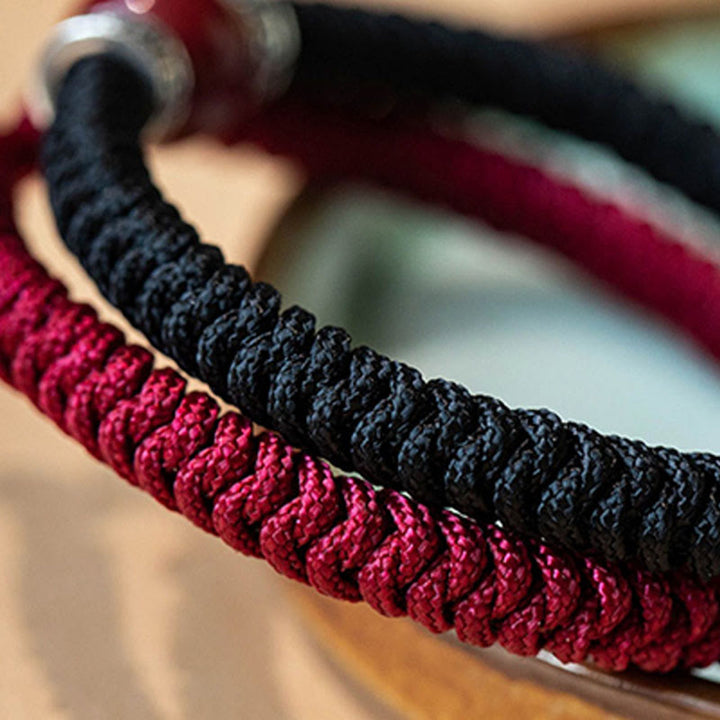 Bracelet en argent sterling 925 avec perles de cinabre naturelles et Buddha Stones, fait à la main, tressé et calme - image 15