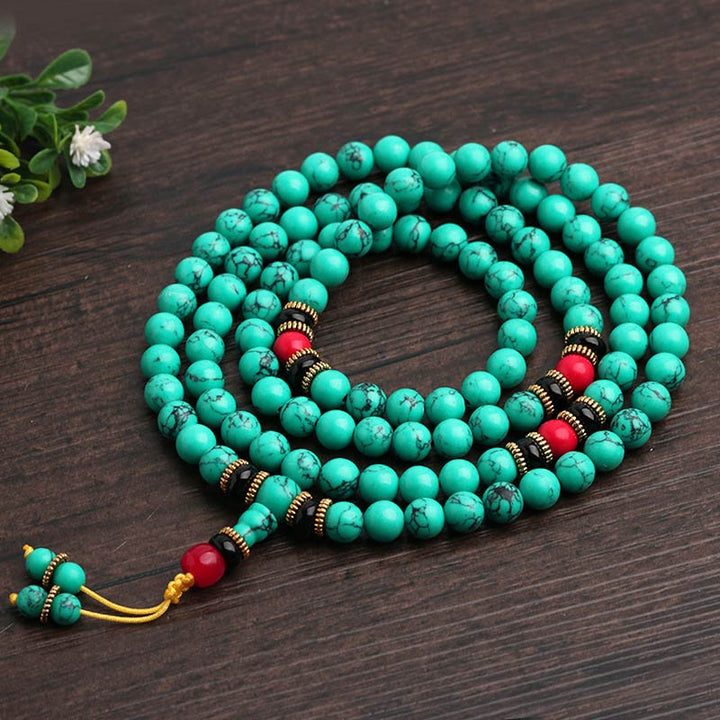 Bracelet Mala de guérison Buddha Stones de Bouddha turquoise