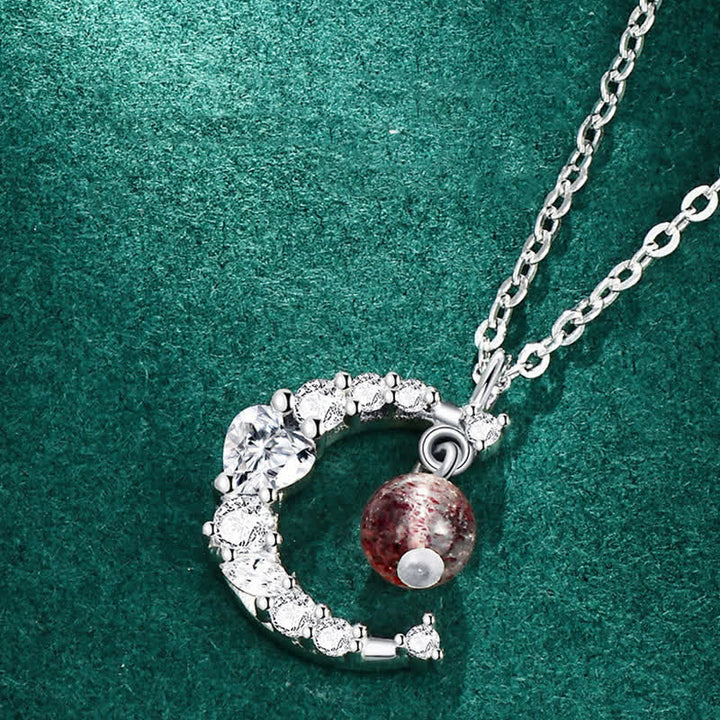 Collier de guérison d'amour en cristal bleu quartz fraise Buddha Stones
