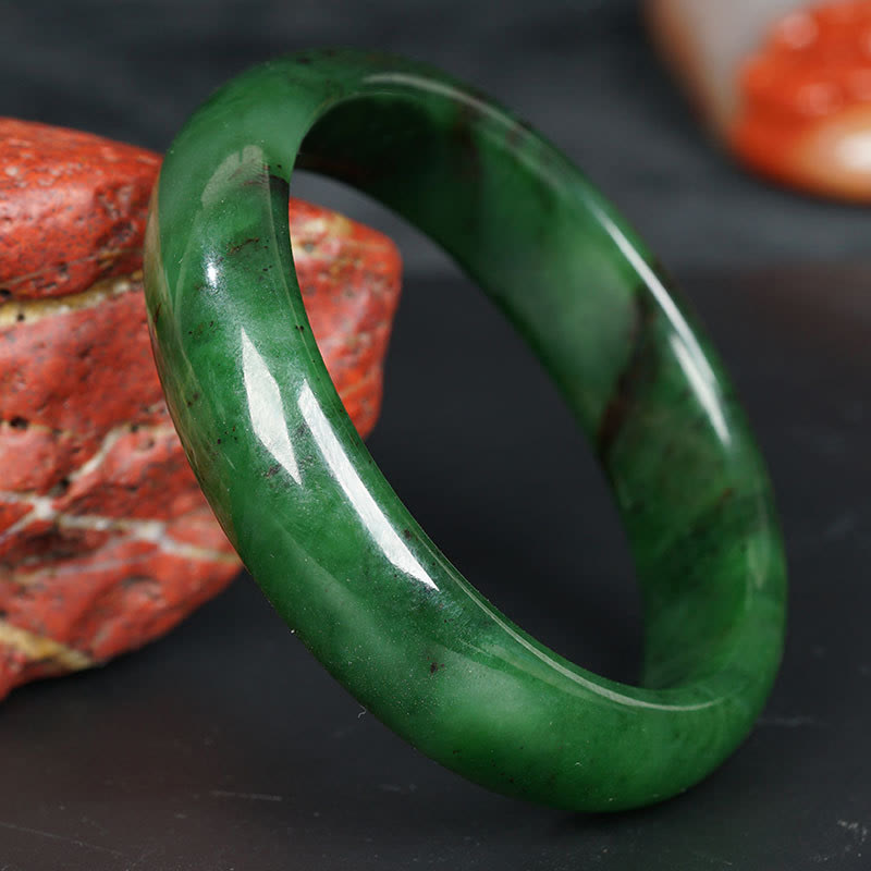 Bracelet de bonheur et de réussite en jade cyan naturel Hetian