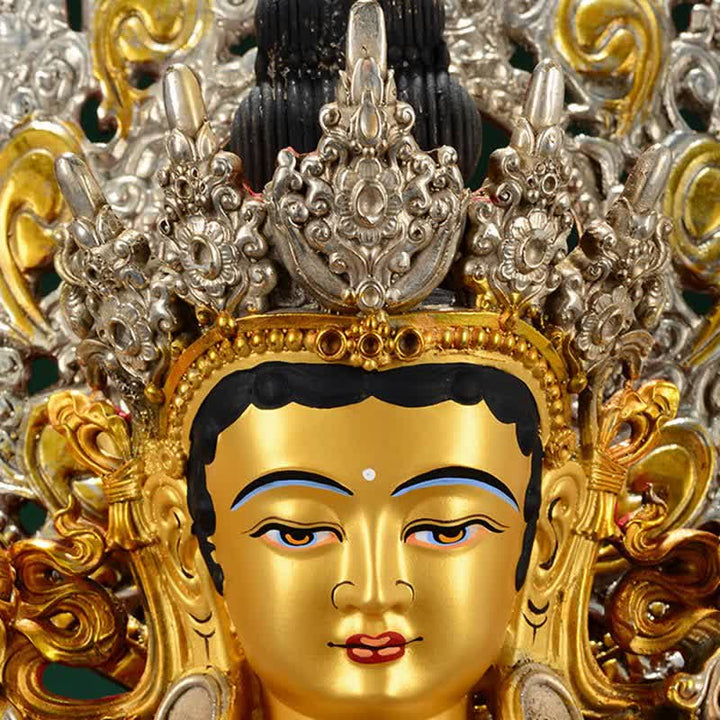 Statue décorative en cuivre du Bodhisattva Tara Verte Espoir - image 8