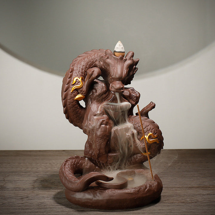 Brûleur d'encens tibétain en Buddha Stones pour protection du dragon
