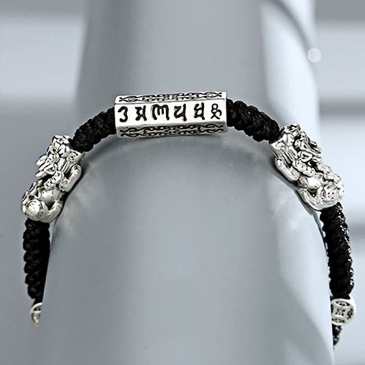 Bracelet en cuivre Feng Shui avec double PiXiu et Buddha Stones Om Mani Padme Hum - image 11