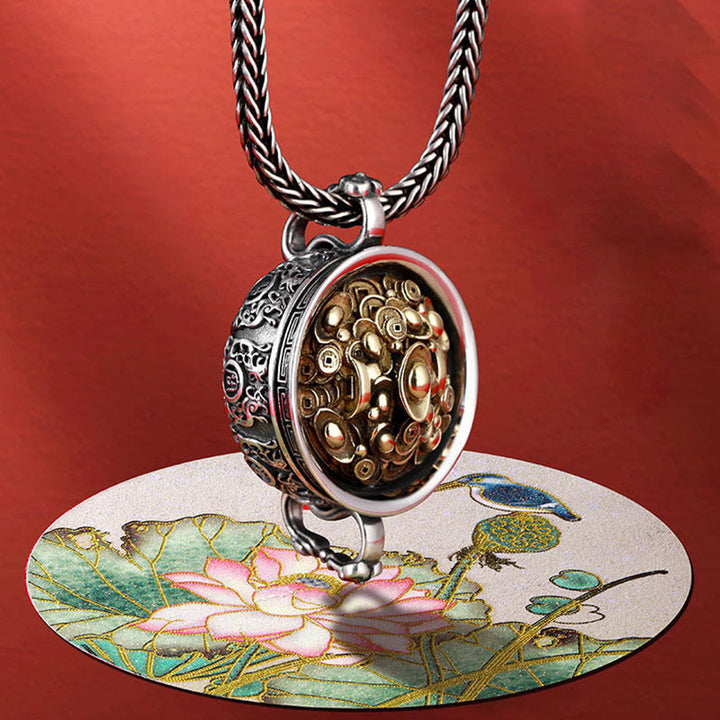 Collier pendentif en lingots de cuivre avec bol au trésor en Buddha Stones