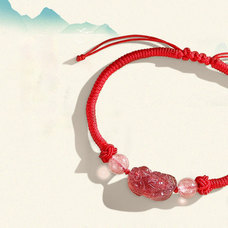 Bracelet tressé de protection PiXiu en obsidienne naturelle argentée et brillante faite à la main avec des Buddha Stones - image 9