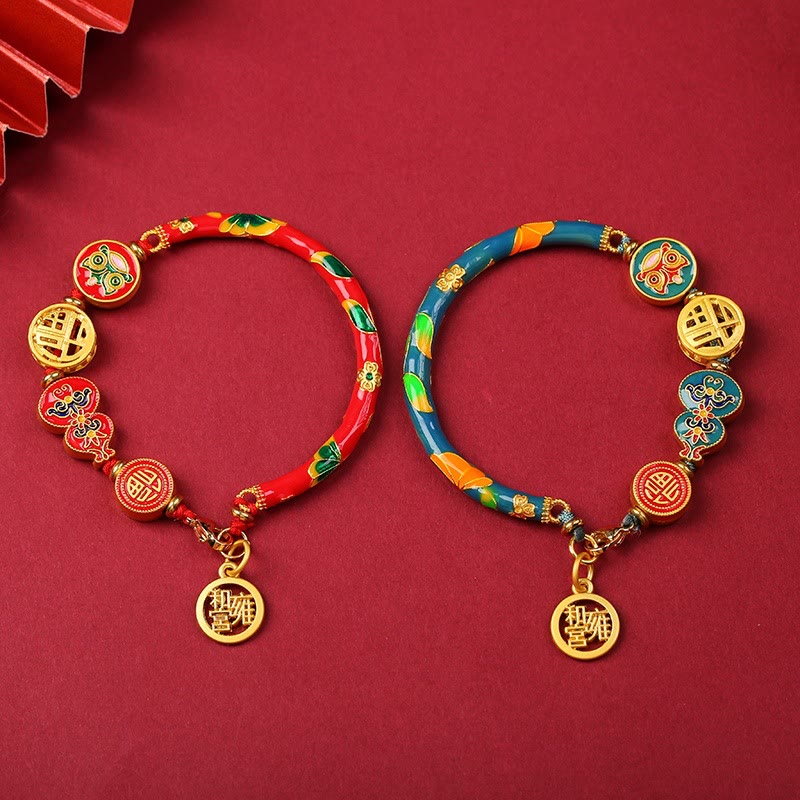 Bracelet tibétain en calebasse, porte-bonheur, lion, richesse, chance