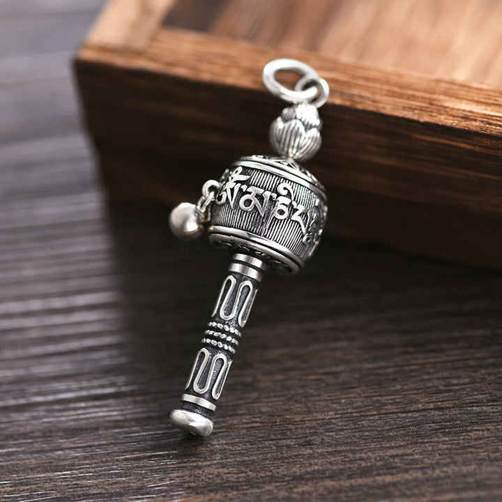 Collier pendentif rotatif en Buddha Stones tibétain Om Mani Padme Hum avec roue de prière Lotus Sagesse - image 3