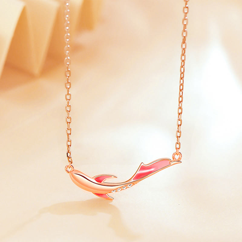 Collier pendentif porte-bonheur en argent sterling 925 Buddha Stones et poisson Koi en zircon - Poisson Koi (Chance ♥ Prospérité) - image 1